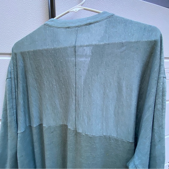 Hessnatur x About You 100% Linen Green Midi Dress XL Made in Lithuania V Neck - Picture 3 of 9